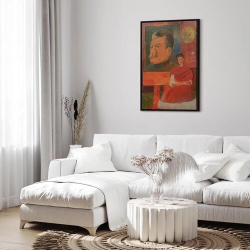  Slika - Frida Kahlo &amp;ndash; Self-Portrait with Stalin 80x120 U crnom drvenom okviru Slike