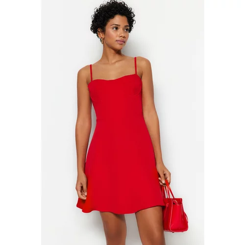 Trendyol Red Collar Detailed Mini Woven Dress