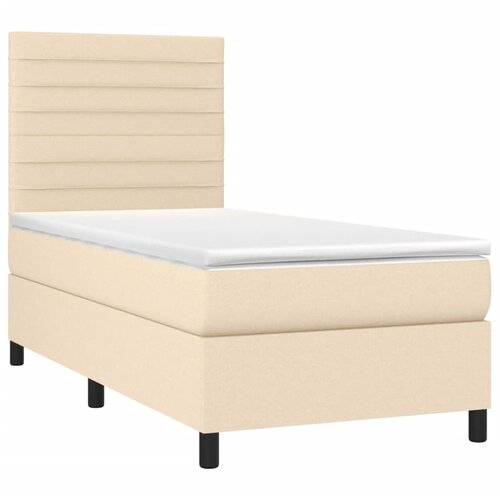  Krevet box spring s madracem LED krem 90x190 cm od tkanine Slike