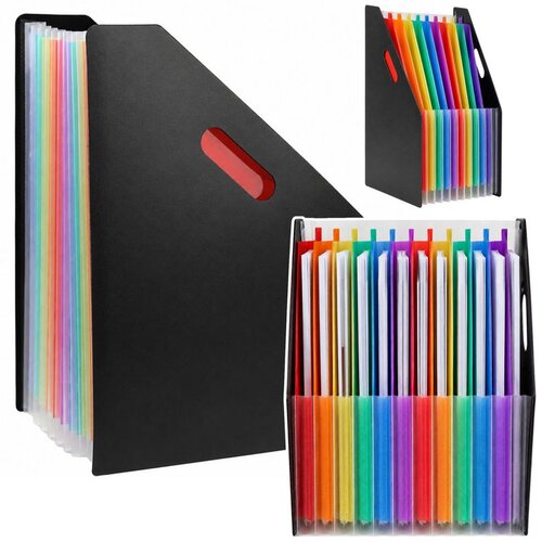  Organizator za mape za uredske dokumente, 13 pretinaca, A4, crni Slike