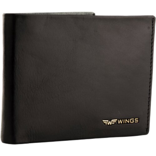 WINGS Mu&amp;scaron;ki novčanik od prave kože s preklopom, crni Slike