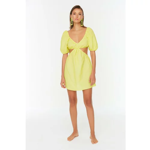 Trendyol Green Cut Out Detailed Beach Beach Dress