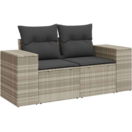 vidaXL 6-dijelni set vrtnih sofa od poliratana s jastucima svjetlosivi Cijene
