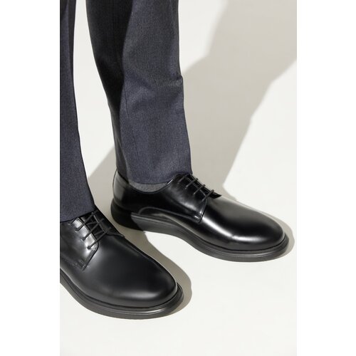 ALTINYILDIZ CLASSICS Men's Black 100% Leather Opening Shoes Slike