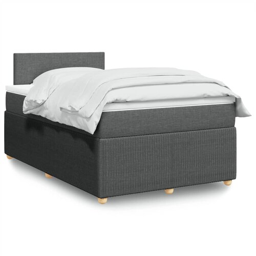 vidaXL Box spring postelja z vzmetnico temno siva 120x200 cm blago Cene