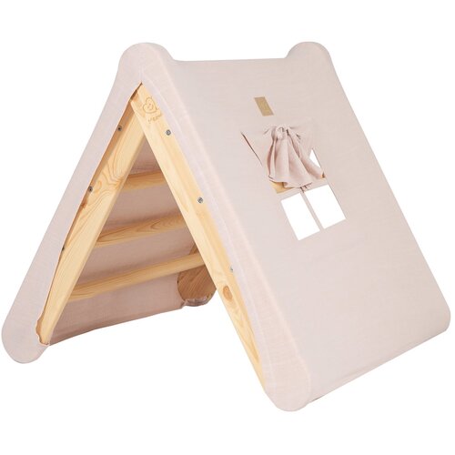 MeowBaby Trokut od ružičastog/prirodnog borovog drva 61x60x60 cm Montessori - Cene