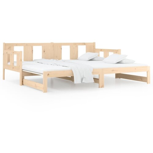  Dnevni ležaj na izvlačenje od masivne borovine 2 x (90x200) cm Slike