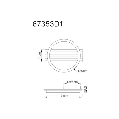Globo 67353D1 - LED stropna svetiljka TISHA LED/12W/230V 3000K 30x34 cm Slike