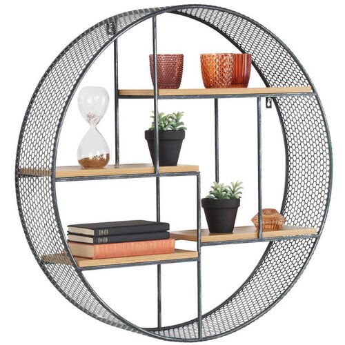 CARRYHOME stenski regal 69,5/69,5/16,5 cm črna, barve hrasta Cene