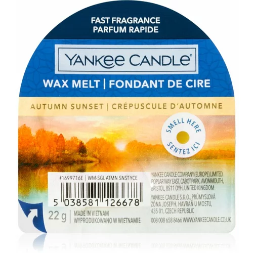 Yankee Candle Autumn Sunset vosek za aroma lučko Signature 22 g