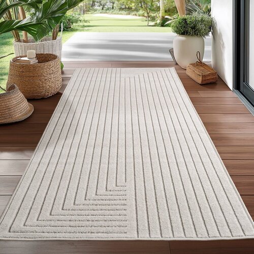 Ayyildiz Carpets Kremno bel zunanji in notranji tekač 80x250 cm Nova 1202 &amp;ndash; Slike