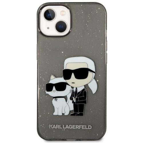 Karl Lagerfeld Originalen KARL LAGERFELD ovitek iPhone 14 Pro - Glitter IML NFT Full Bodies - prozorno črn ovitek z ble&amp;scaron;čicami - KLHCP14LHNKCTGK Slike