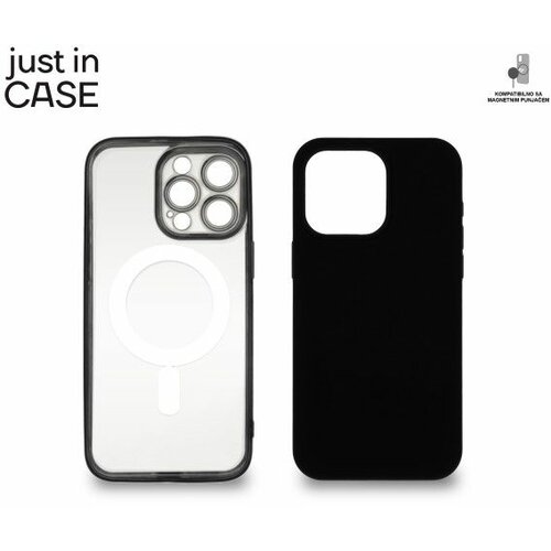 Just In Case 2u1 extra case mag mix plus paket crni za iphone 15 pro max Cene