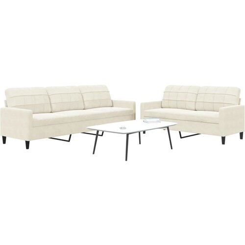 VidaXL 2-dijelni set sofa s jastucima krem bar&amp;scaron;unasti Slike