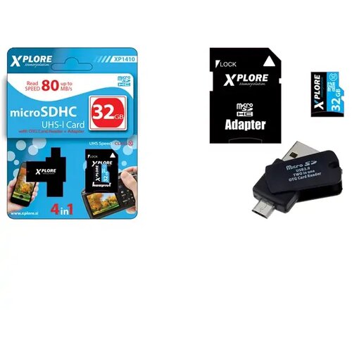 Xplore memorijska kartica 32 gb sa adapterom i čitačem Cene