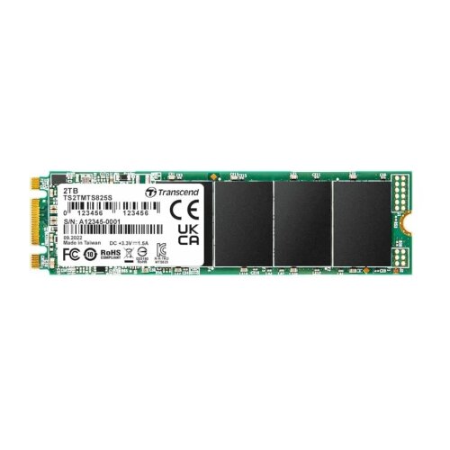 Transcend TS2TMTS825S M.2 sata iii 2TB, 2280, b+m key, 3D nand, dram-less, read up to 550 mb/s, write up to 500 mb/s Cene