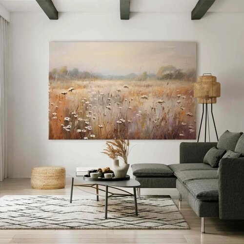  XXL slika - Impressionist meadow &amp;ndash; field landscape in a pastel colour palette 160x107 Slike