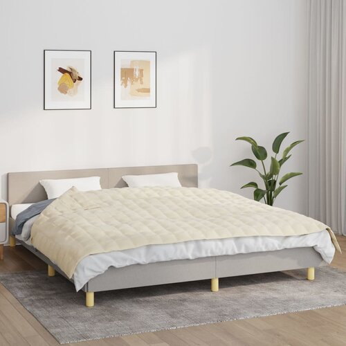 vidaXL Obtežena odeja svetlo krem 155x220 cm 7 kg blago Cene