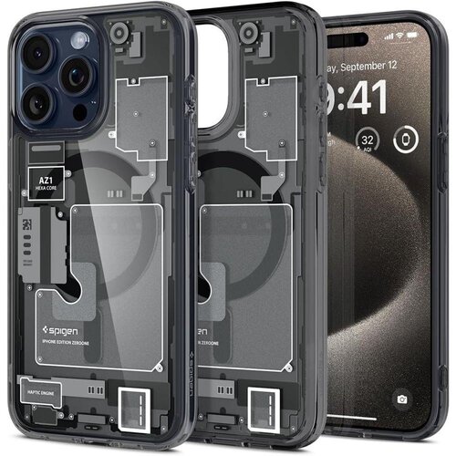 Spigen Ovitek Ultra Hybrid Mag z MagSafe za iPhone 15 Pro Max, sivo-črn, (21521891) Slike