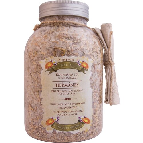 Bohemia Gifts & Cosmetics Bohemia Natur sol za kopel s tremi vrstami zelišč kamilica, vrtni ognjič, materina dušica 1200 g Cene