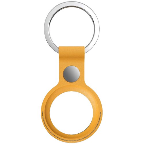 kožni PU privezak/futrola za ključeve za Airtag žuta Slike