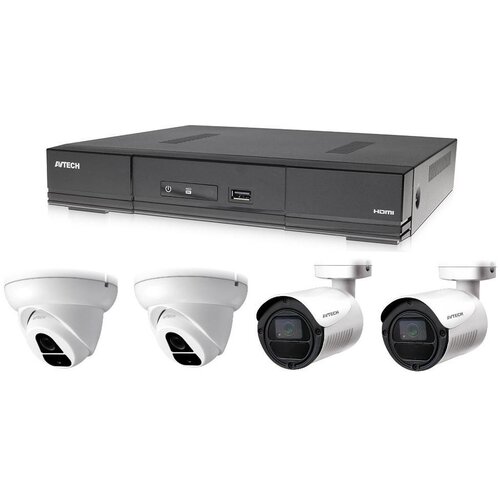 Avtech Komplet kamer 1x DVR DGD1005AV, 2x 2MPX Dome kamera DGC1004XFT in 2x 2MPX Bullet kamera DGC1105YFT + 2x napajalnik! Cene