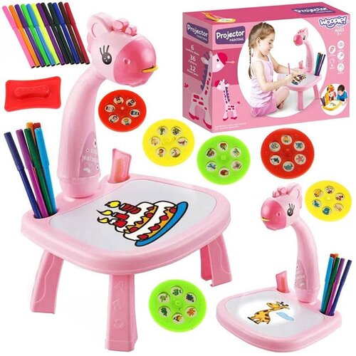 Woopie ploča za crtanje + flomasteri - žirafa roza Slike