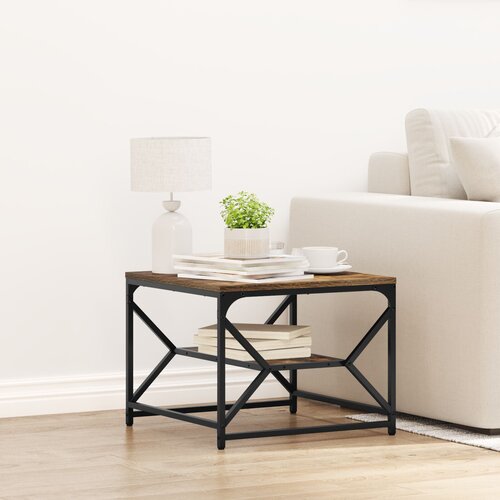 VidaXL Dimljeni hrast Masivno drvo hrasta, Metal 51 x 50 x 40 cm Slike