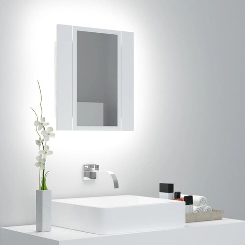 Furnova LED kopalniška omarica z ogledalom bela 40x12x45 cm akril, (21947392) Cene