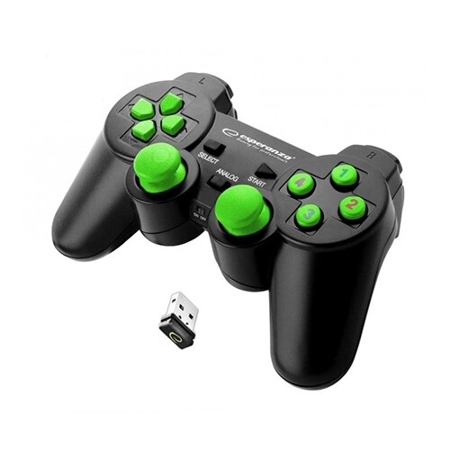 Esperanza Game Pad GLADIATOR, vibration, PS3/PC, wireless, black/green, EGG108G Cijene