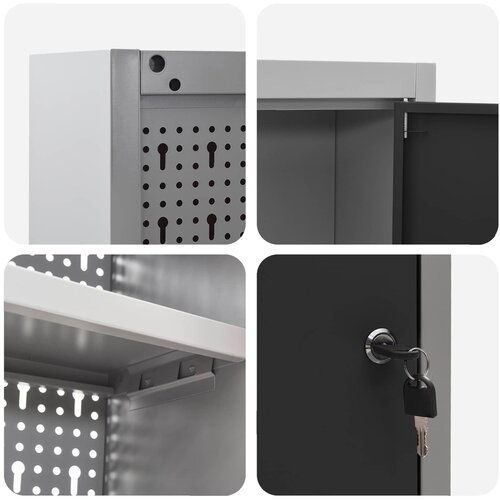  Set ormara za alate 4 pcs Crna Čelik s prahom premazan Slike