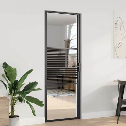 Staklena vrata Prugasti Crna 76 x 3,5 x 201,5 cm Aluminij Cijene