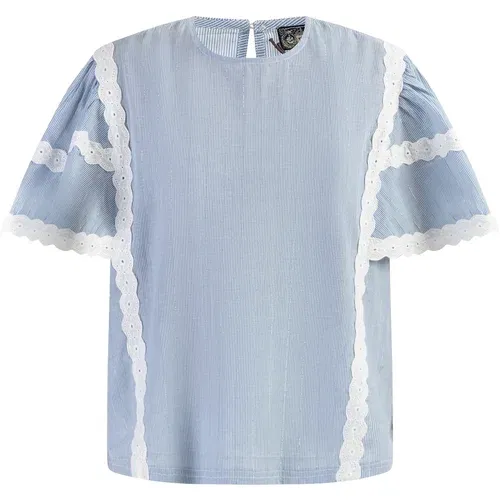 DreiMaster Vintage Bluza svijetloplava / bijela