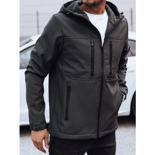DStreet Men's transitional softshell jacket with hood dark gray Cijene