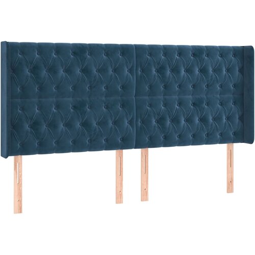 Maison Chic Vzglavna omarica - Nočna omarica - Posteljna omarica z u&scaron;esi temno modro 183x16x118/128 cm žamet, (21709674) Cene