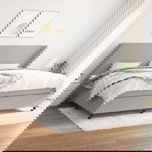  S oprugama i madracem svjetlosivi 200 x 200cm od tkanine Slike