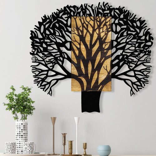Wallity Zidna dekoracija Tree 1, 93x3x86 cm, Crna Slike