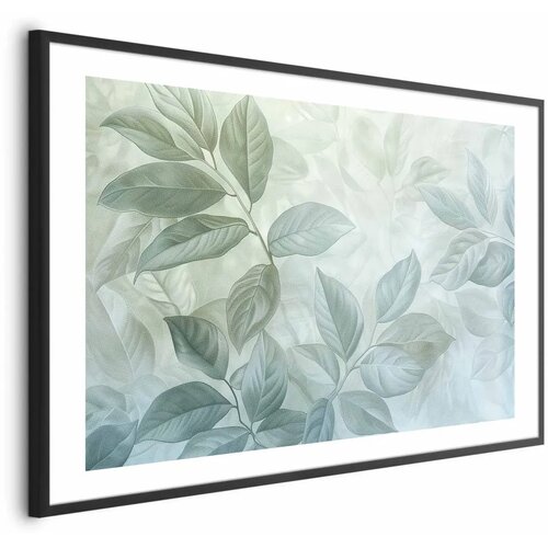  Plakat Mint Leaves - large botanical motif 42x29.7 Crni okvir s margom Cene