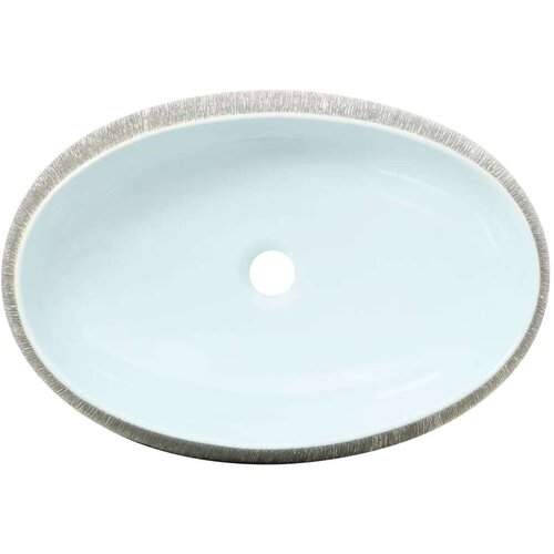  Nadpultni umivalnik siv in moder ovalen 59x40x15 cm k Slike