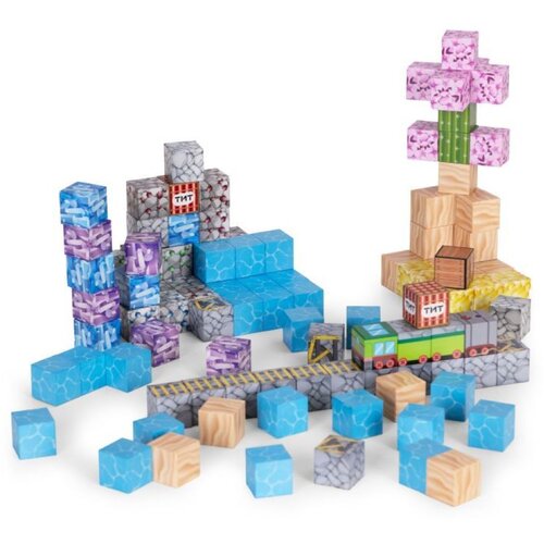  Magnetni set građevinske kocke Vlak - 112 dijelova Slike