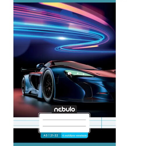 NEBULO neon avto vzorec 4. razred črtasti zvezek A/5 21-32 Slike