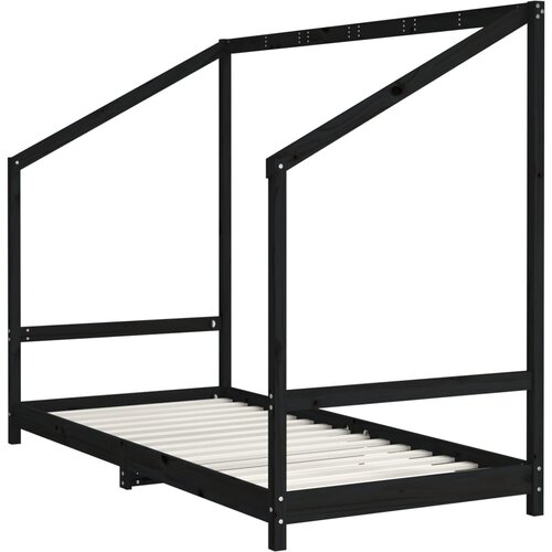  Okvir za dječji krevet crni 90 x 200 cm od masivne borovine Slike