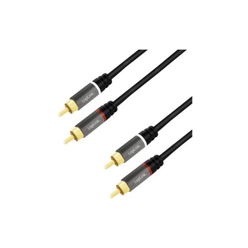 Logilink CA1204 Cinch audio priključni kabel 2.0 m crna sa za&scaron;titom, kodiran u boji Cijene
