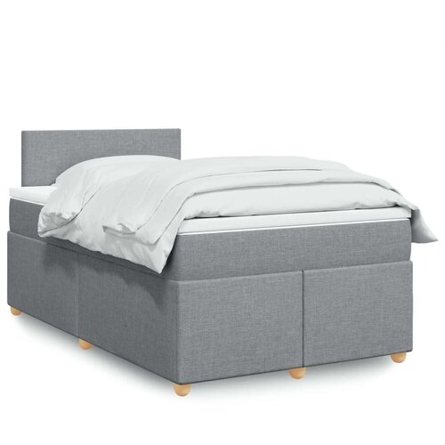 vidaXL Boxspring postelja z vzmetnico svetlo siva 120x190 cm blago Cene
