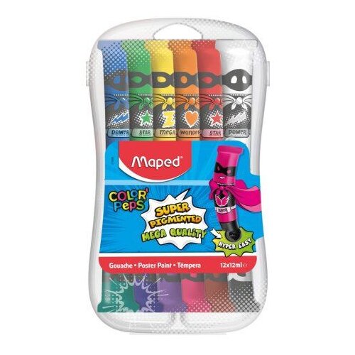 Maped tempera, 12x12 ml, PVC pakovanje Slike