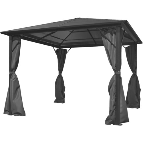 vidaXL Sjenica sa zavjesom antracit aluminijska 300 x 300 cm Cijene