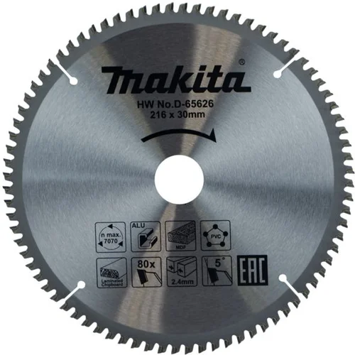 Makita zagin list TCT 216 mm x 30 mm x 80T, D-65626