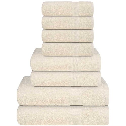 VidaXL 8-dijelni set ručnika krem 360 gsm 100 % pamuk Slike