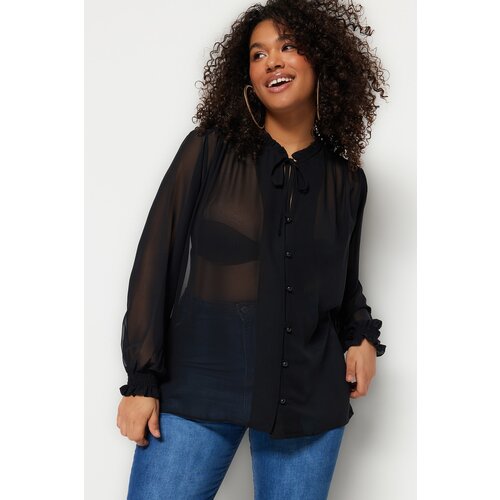 Trendyol Curve Plus Size Shirt - Black - Relaxed fit Slike