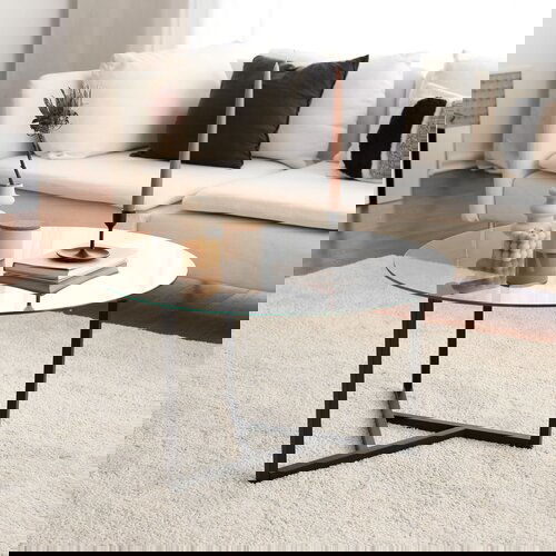  Tri O sehpa / şeffaf temperli cam S402 TransparentBlack Coffee Table Cene